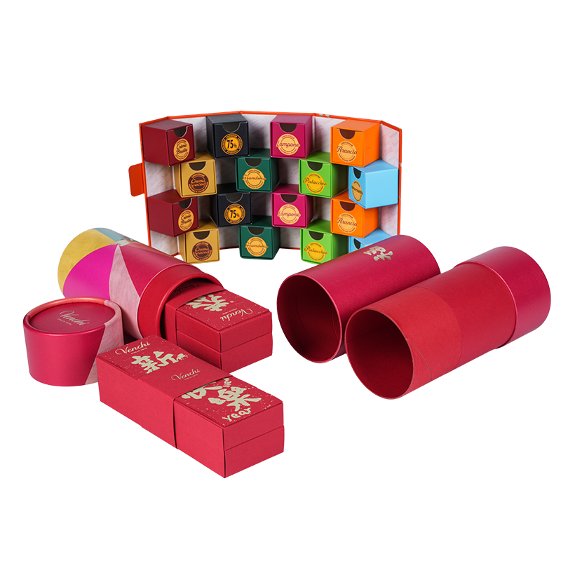 Hộp sô-cô-la tròn nắp nâng cứng (trời đất)