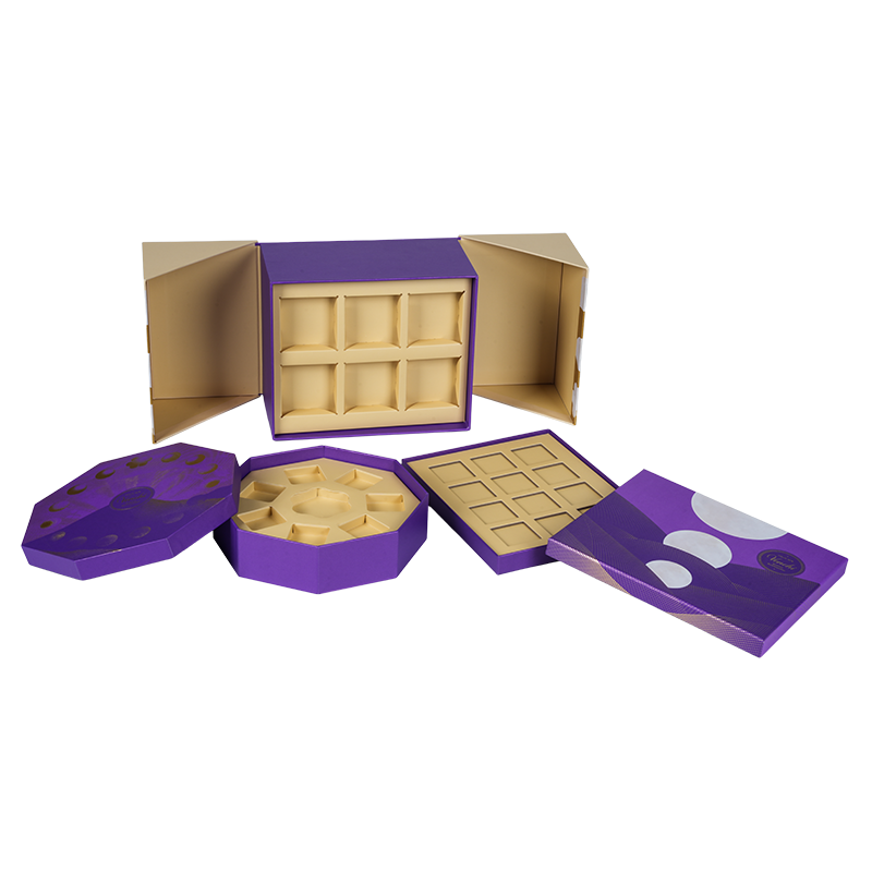 Hộp đóng gói sô cô la hai cửa cứng nhắc